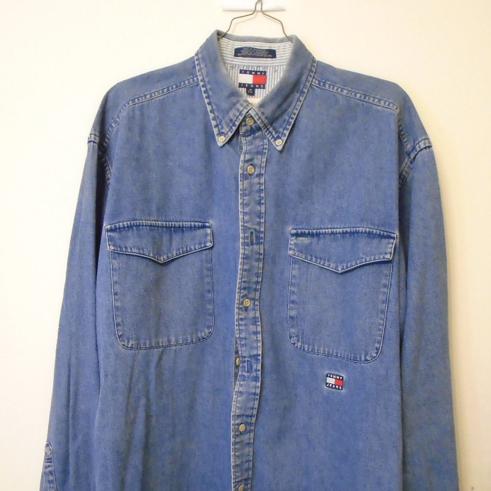 Tommy Hilfiger men's jeans shirt size M - Picture 3 of 5